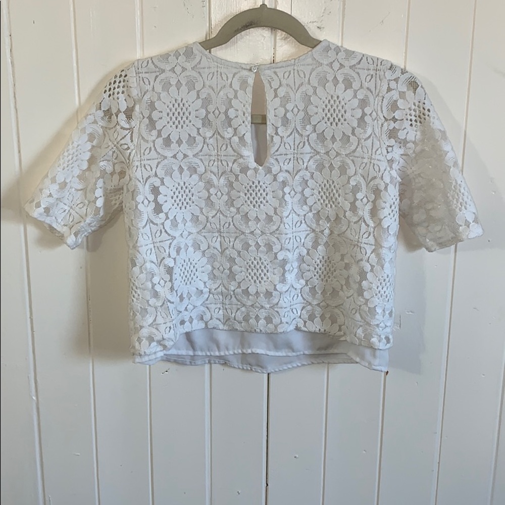 Abercrombie short sleeve shirt. White lace